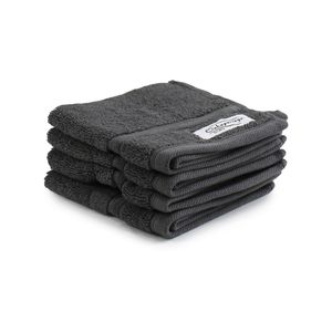 4pc Onkaparinga 30x30cm Flinders Face Washer 600GSM Charcoal