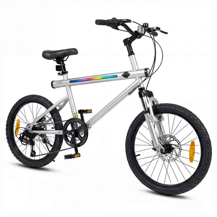 Costway 6 Speed Commuter Bicycle 50cm LED Lit Cycling Bike Silver