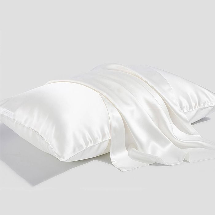 LINENOVA 100% Mulberry Silk Pillow Case 22 Momme Slip Pillowcases - White
