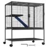 VEVOR Rolling Metal Ferret Cage Black Large 2-Tier with Ramps & Tray