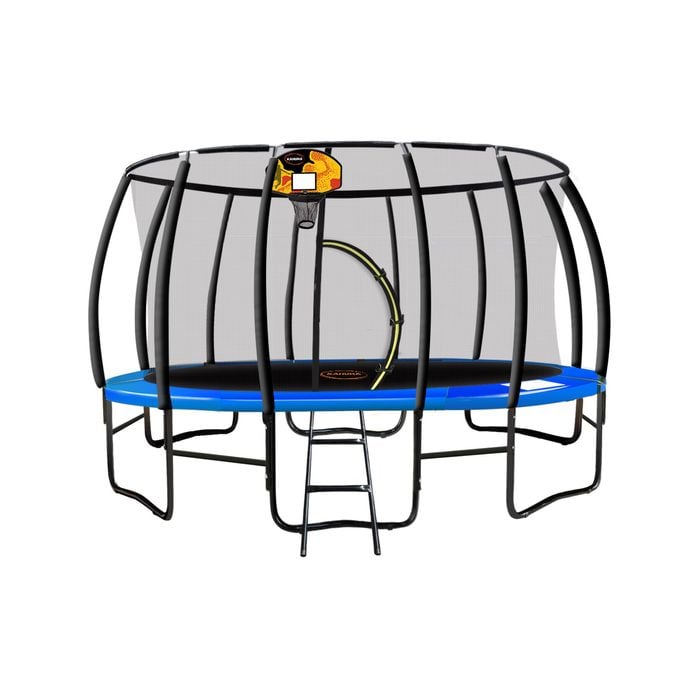 Kahuna Trampoline 16 Ft With Basketball Set - Blue