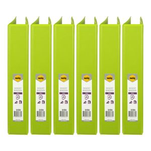 6x Marbig Pp Clearview 2 D-ring 38mm A4 Insert Binder File Paper Organiser Lime
