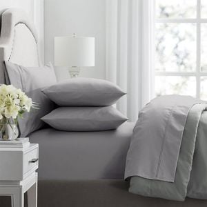 4pc Renee Taylor 1000TC Premium Egyptian Cotton Soft Sheet Set Ash Queen