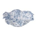Amalfi Provincial Watercolour Organic Ceramic Decorative Bowl White & Blue 33x33x11cm