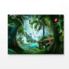 Jaguar & Birds in Jungle  Print 100% Australian Made 180x120cm (Stretched Canvas)