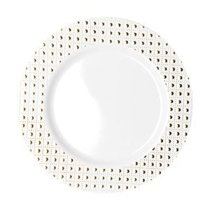 12x 6pc Partyware Heavy Duty Durable Dinner Plates Tableware Set 260mm Gold Dot