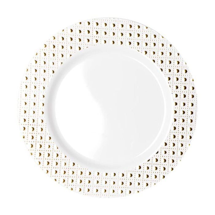 12x 6pc Partyware Heavy Duty Durable Dinner Plates Tableware Set 260mm Gold Dot