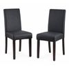 2x Dining Chairs Solid Wooden PU Leather Black