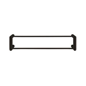 Forme Black Satin Double Towel Rail Round