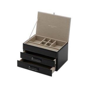 One Six Eight London Gabriella Black Medium Jewellery Box