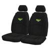 Hulk Universal Neoprene Front Vehicle Seat Cover Black/Green Stitch
