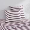 Dreamaker Cove Washed Cotton Yarn Dyed Wide Stripe Euro Pillowcase Plum Twin Pack