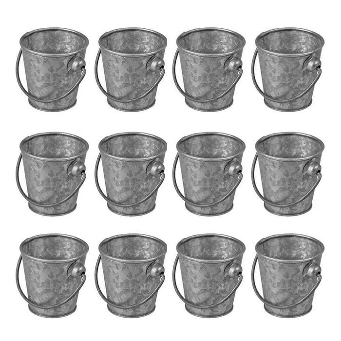 Moda Brooklyn Mini Galvanised Cutlery Bucket 80x80mm | Set Of 12