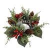 Christmas Candle Wreath with Berry Pinecone [Green]