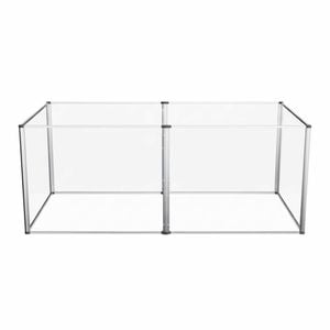 P&P Silver Transparent Acrylic Pet Playpen With Waterproof Floor Pad