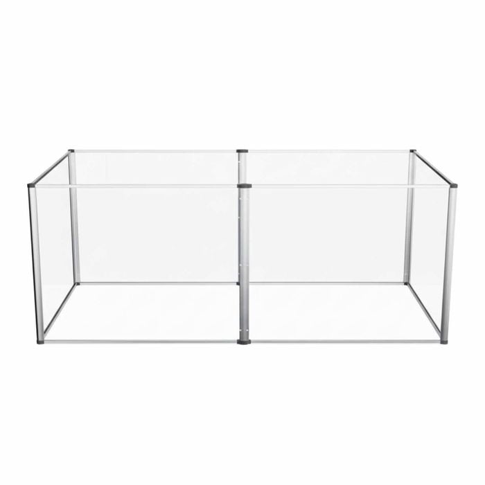 P&P Silver Transparent Acrylic Pet Playpen With Waterproof Floor Pad
