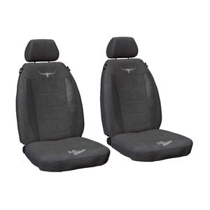 R.m.williams Rmw Longhorns Suede Velour Grey Front Car Seat Covers Universal Fit