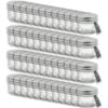 48PK Glass & Co Cleo Round Silver Lid Quilted Preserving Jar 130ml Clear