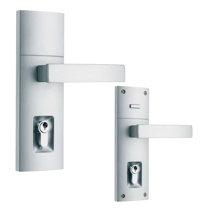 Gainsborough Trilock Contemporary Angular Satin Chrome Leverset - Double Cylinder