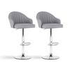 Artiss Bar Stools 2x Gas Lift Leather Shell Grey