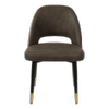 Durafurn 450mm High Charcoal Fabric Semifreddo Chair with Black Metal Legs