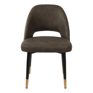 Durafurn 450mm High Charcoal Fabric Semifreddo Chair with Black Metal Legs