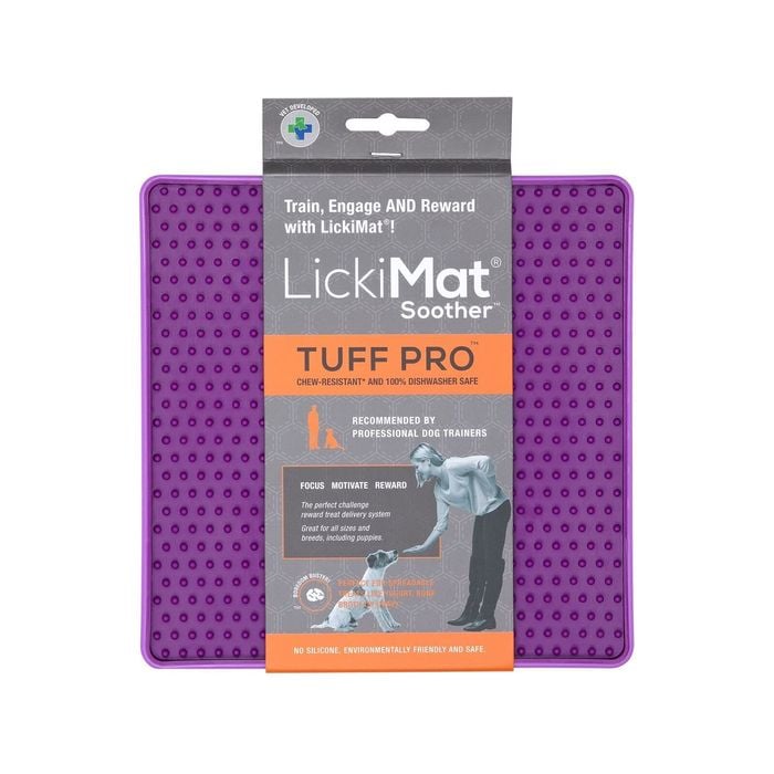 LickiMat Soother PRO Tuff Slow Food Licking Mat for Dogs - Purple