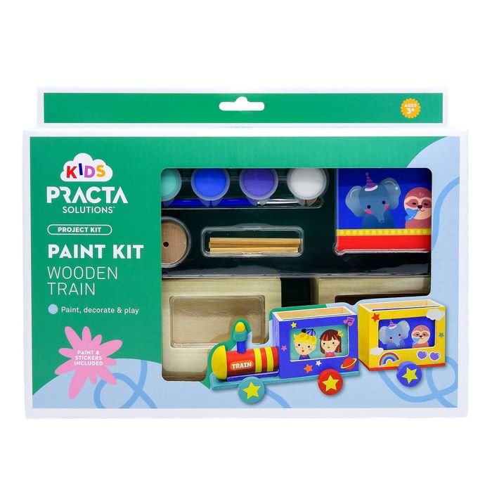 Kids Practa Wooden Train Paint Kit