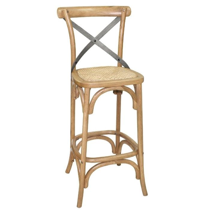Bolero Wooden Bar Stool With Backrest - Cafe Bar Stools (gg657)