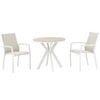 FurnitureOkay Marina-Capri 3-Piece Sintered Stone Outdoor Dining Setting - White
