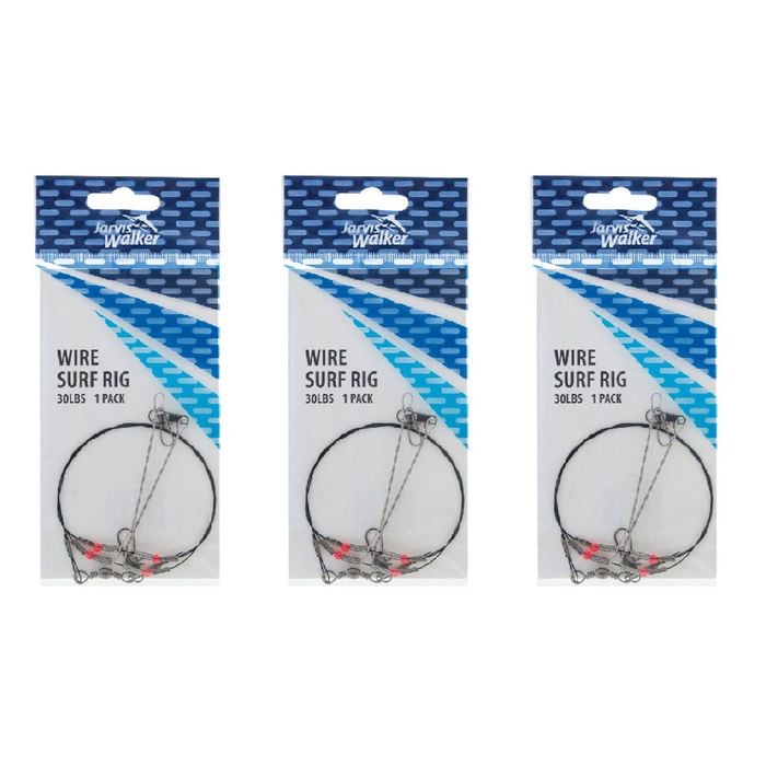3x Jarvis Walker Wire Surf Rig - Surf Fishing Rig With 30lb Wire