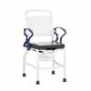 Shower Commode Chair with Soft PU Seat - Comfortable & Durable Bathroom Aid for Seniors & Carers