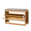 Oikiture Shoe Storage Bench Bamboo 70cm