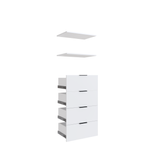 Lugna 4 Drawer, 2 Shelf Insert Kit White – Fits 600X380MM Cabinet Shell