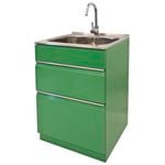 Dissco 565mm Green Elite Twin Drawer Elite Laundry Tub
