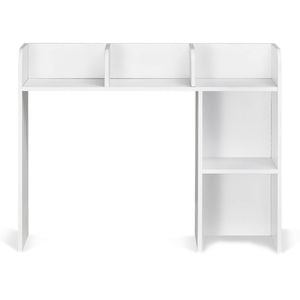 Vevor 94.5 X 24.1 X 73.4 Cm Desktop Bookshelf White 2 Tier With Anti-slip Feet Pads For Office Home