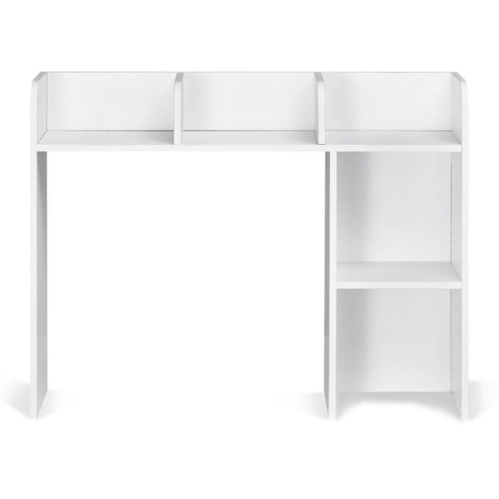 Vevor 94.5 X 24.1 X 73.4 Cm Desktop Bookshelf White 2 Tier With Anti-slip Feet Pads For Office Home