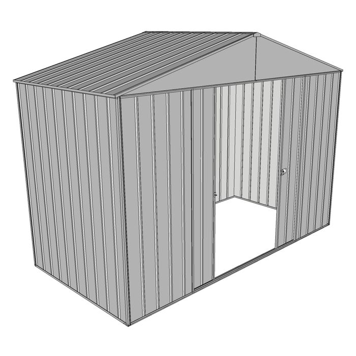 Build-a-Shed 3.0 x 1.5 x 2.3m Double Sliding Door Shed - Zinc
