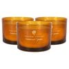 3x Scented Candles - 350g - Sandalwood & Jasmine - Double Wick Glass Jars Relaxing Sweet Creamy Fragrance Long Burn