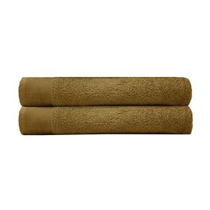 2pc Bambury Ultra soft Elvire Bath Sheet 2 Pack Tobacco Cotton Woven Home Decor