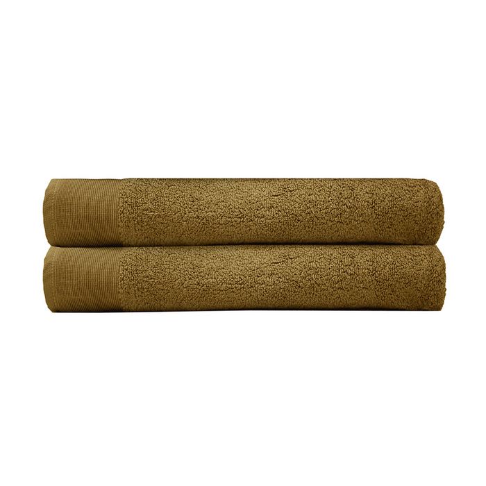 2pc Bambury Ultra soft Elvire Bath Sheet 2 Pack Tobacco Cotton Woven Home Decor