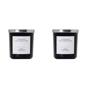 2PK French Connection Black Pomegranate 1 Wick 30hr Small Candle 158g