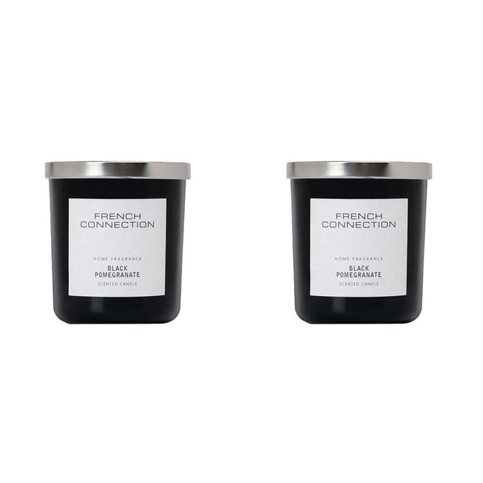 2PK French Connection Black Pomegranate 1 Wick 30hr Small Candle 158g