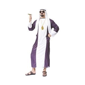 More Than Party Adult Arabian Man Costume Purple White Robe One Size Fits Most