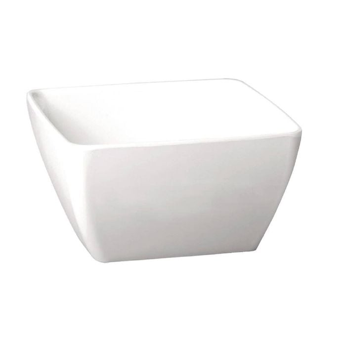 Aps Pure Melamine Square Bowl White 190mm Durable Reusable Tableware