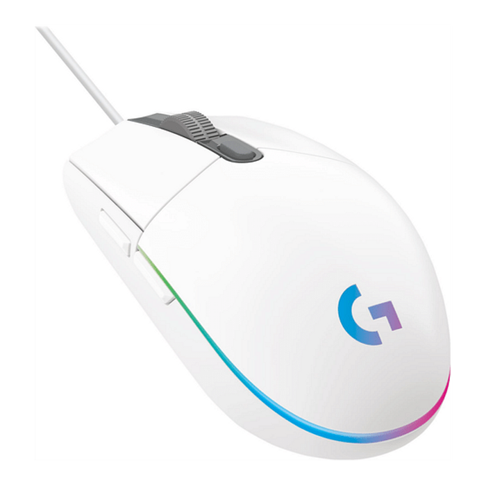 Logitech G203 Lightsync Rgb Colour Wave Optical Gaming Mouse - White [910-005791]