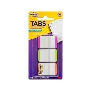 Post-It Tabs Pink/Green/Orange (Box of 6) (66pk)