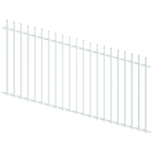 ProtectorAl 1201-2400W x 1200H Pearl White Radiator Pool Fence Panel Raked Up to 15º