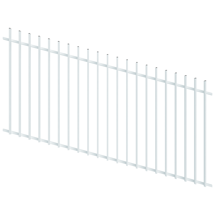 ProtectorAl 1201-2400W x 1200H Pearl White Radiator Pool Fence Panel Raked Up to 15º