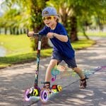 Advwin Foldable Kids Scooter w/ Music Light Up 3 Wheels Graffiti